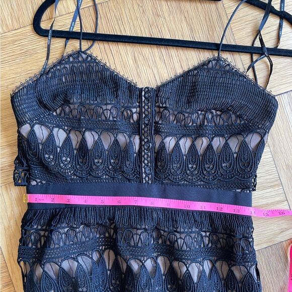NWT Self Portrait Black Teardrop Guipure Lace Maxi Dress Sz 6 (Runs small!) - Picture 14 of 16